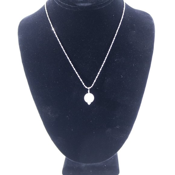 White Jade Sterling Silver Necklace - Picture 2 of 7